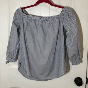 Abercrombie and Fitch off shoulder striped 100% cotton top